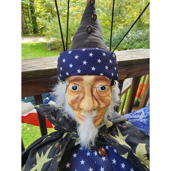 Vintage Puppet Wizard Marionette Merlin Large 3’ Sorcerer Magician Spencers 36" - Picture 2 of 5